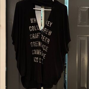 Express Black V-Neck Top